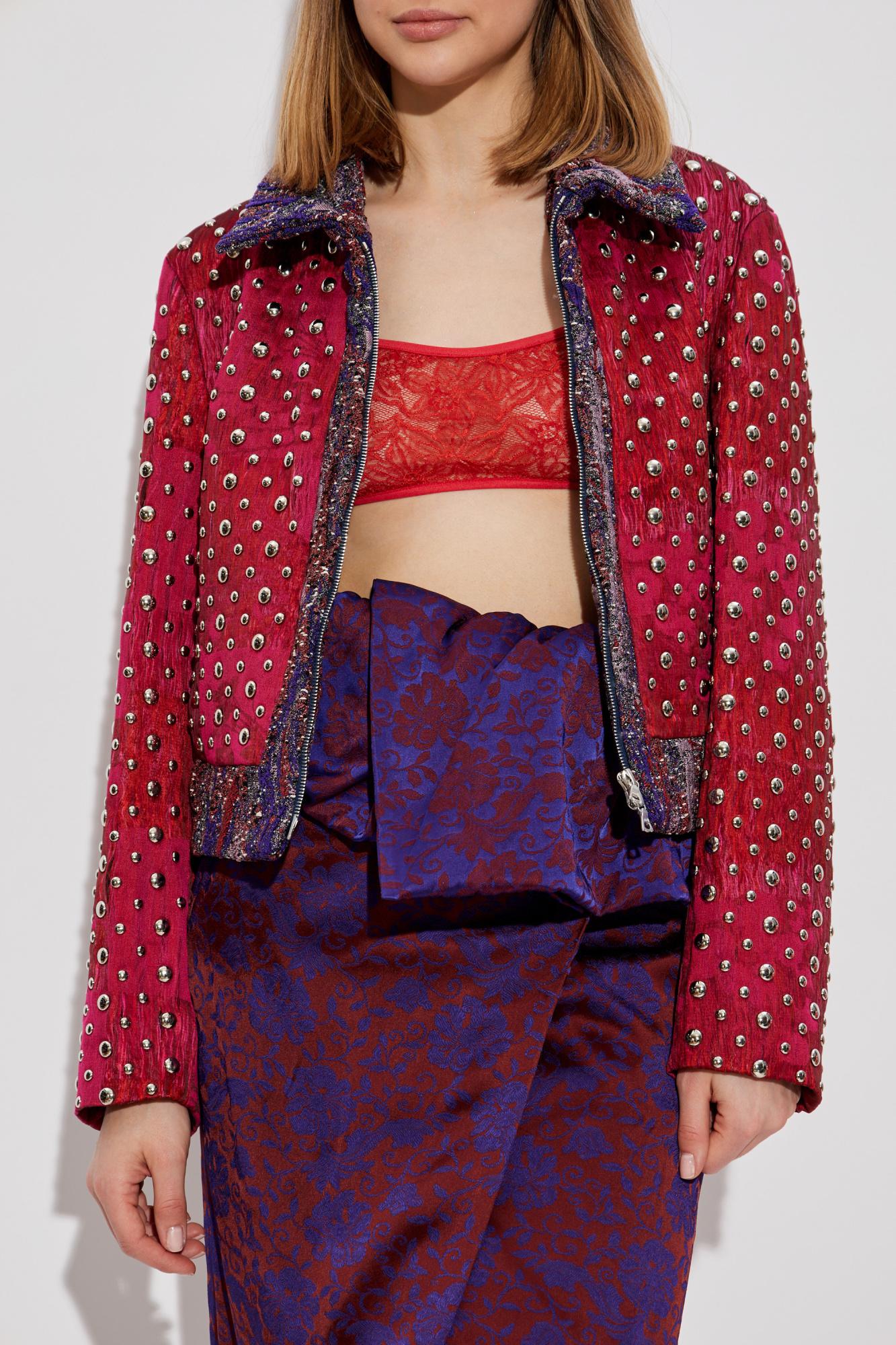 Dries Van Noten Jacket With Appliqués in Red Lyst UK