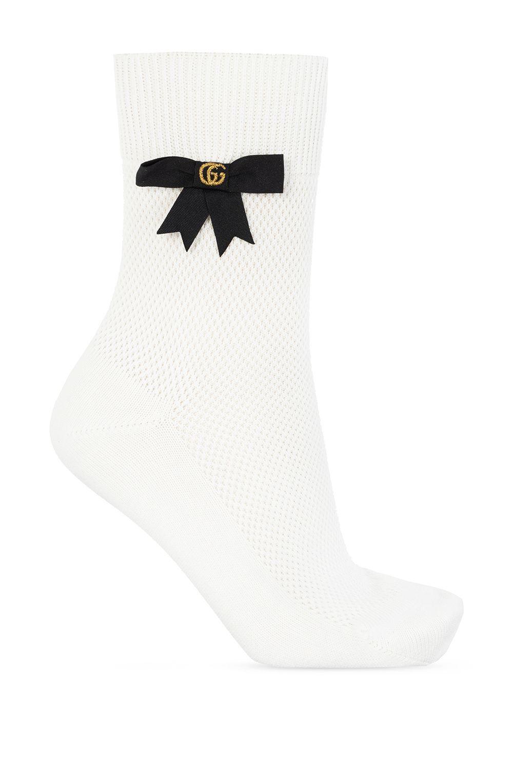 Gucci Socks With Bow in White Lyst