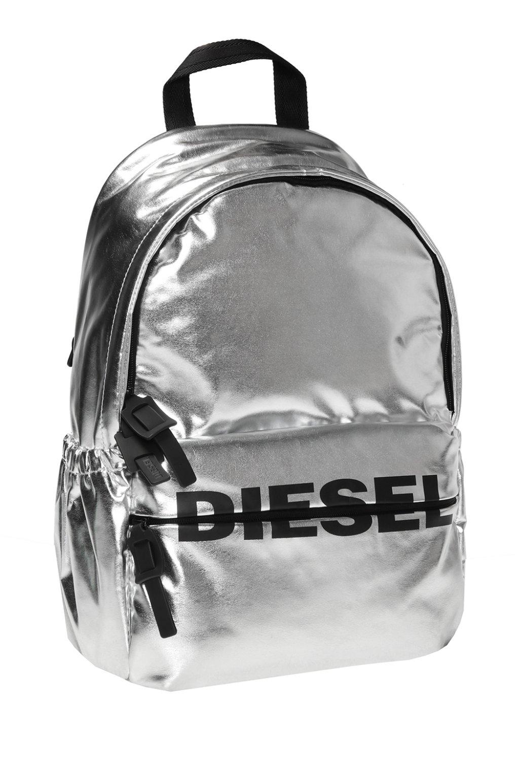 DIESEL Synthetic 'fbold' Backpack With Logo in Silver (Metallic) Lyst