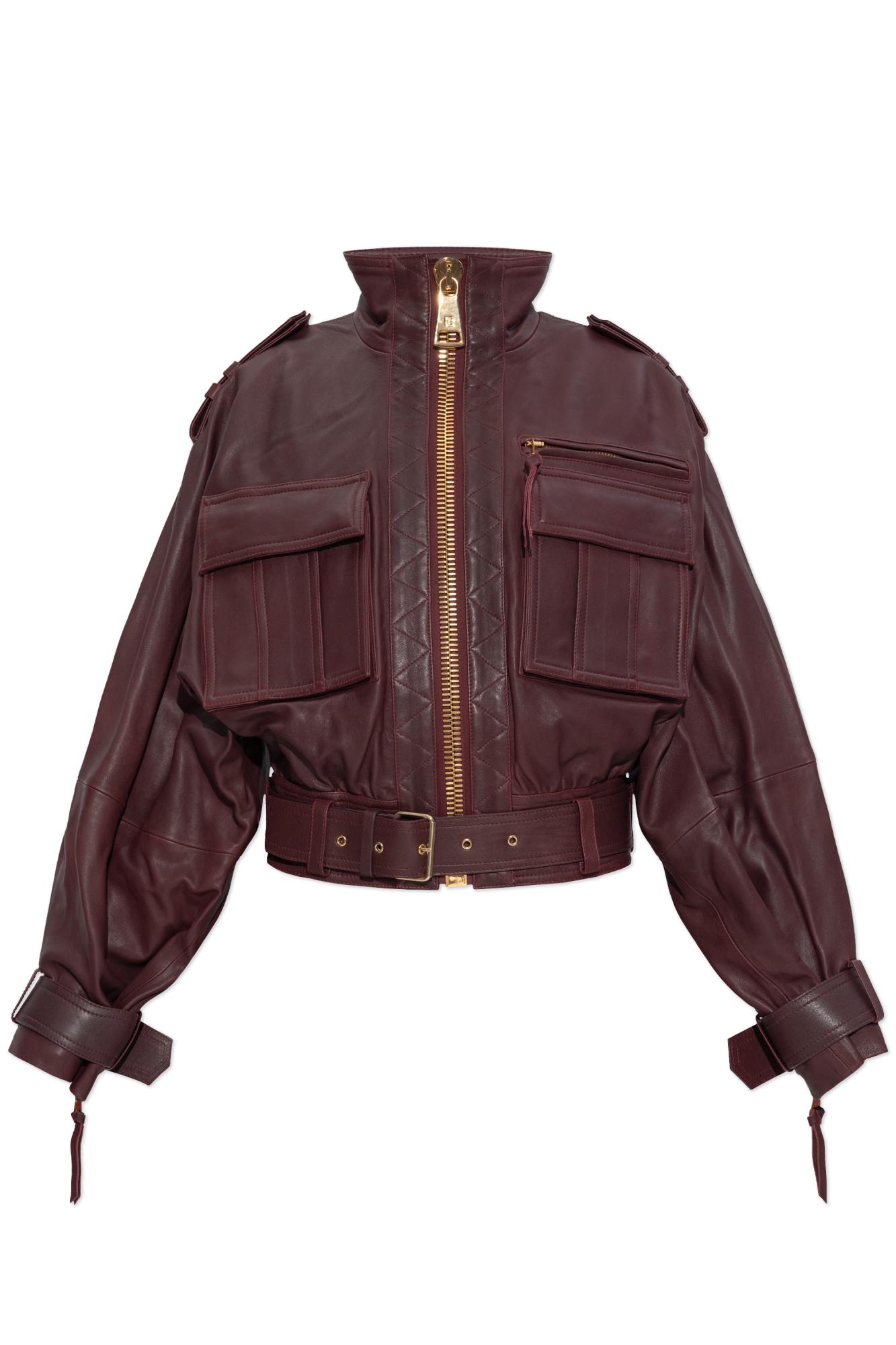 890美品  BALMAIN  レザージャケット L 赤紫 890美品 BALMAIN レザージャケット L 赤紫 890美品 BALMAIN レザー