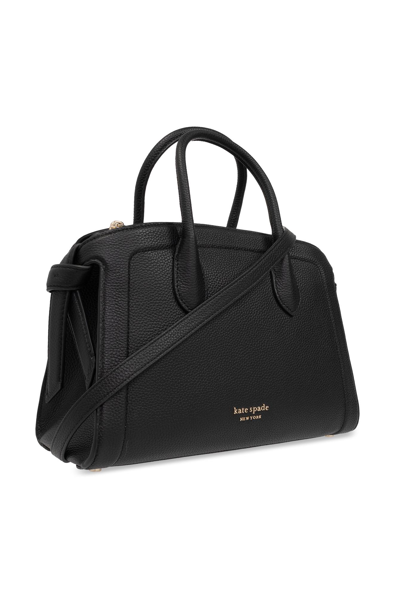 Knott medium black leather handbag with detachable shoulder strap
