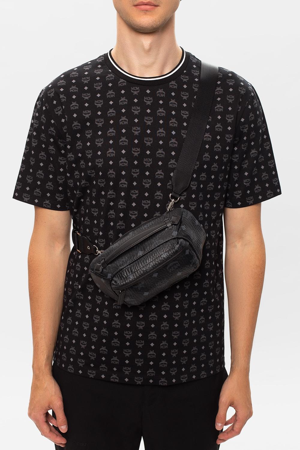 MCM Canvas Shoulder Bag With Logo Black for Men - Lyst