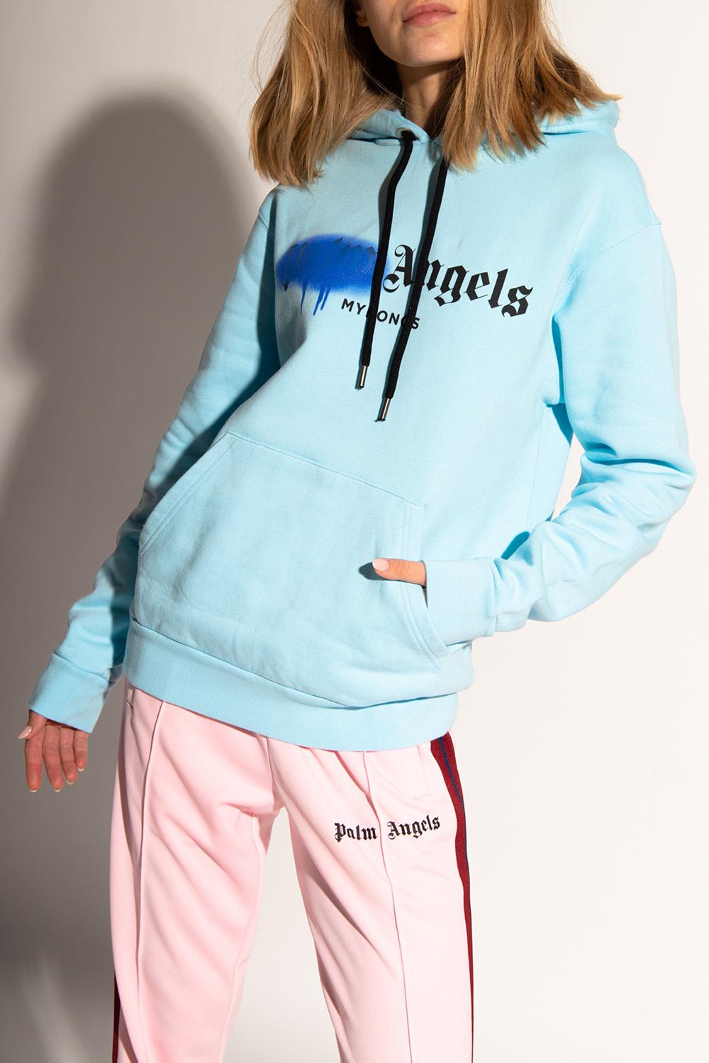 palm angels hoodie light blue