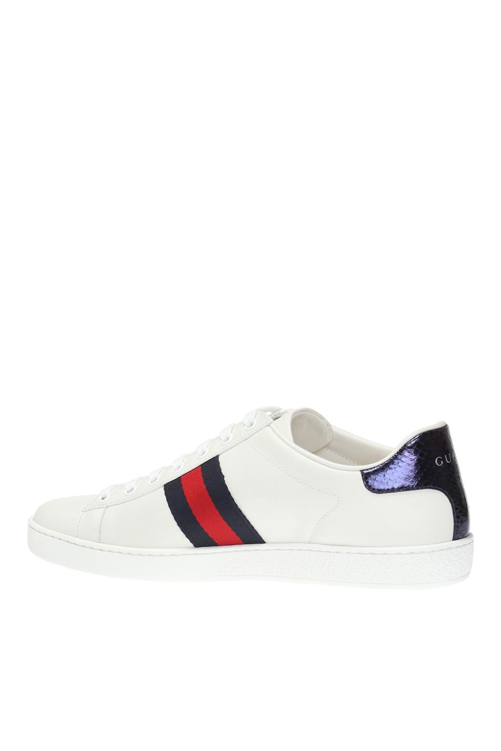 Handig vervagen les Gucci 'ace' Snake Motif Sneakers in White | Lyst