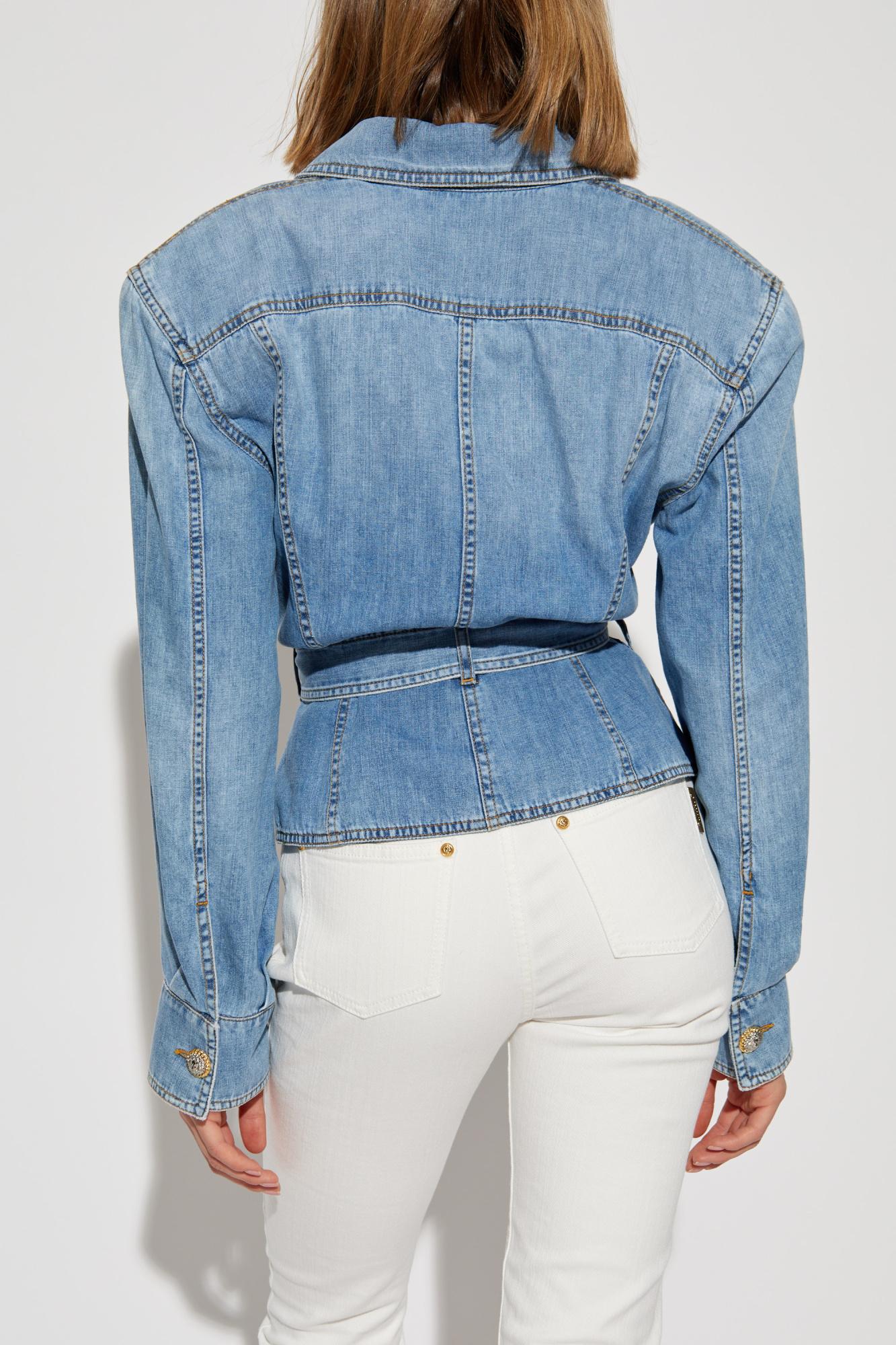 Balmain women's denim shirt best sale