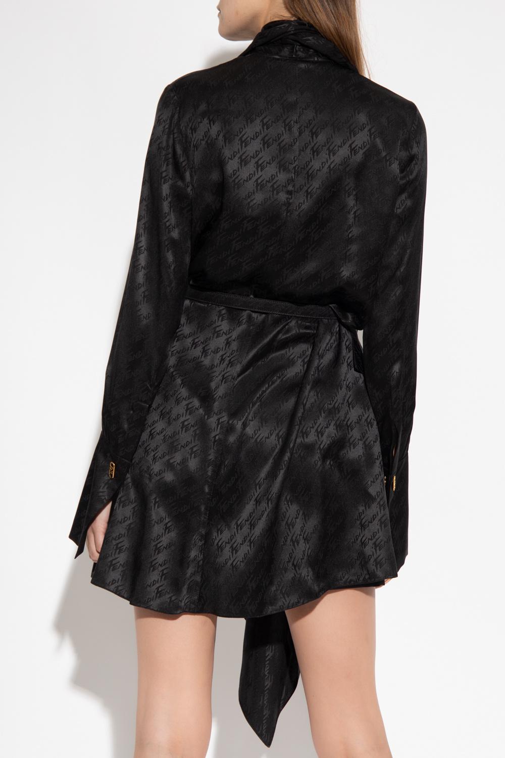 Fendi Silk Dress in Black | Lyst