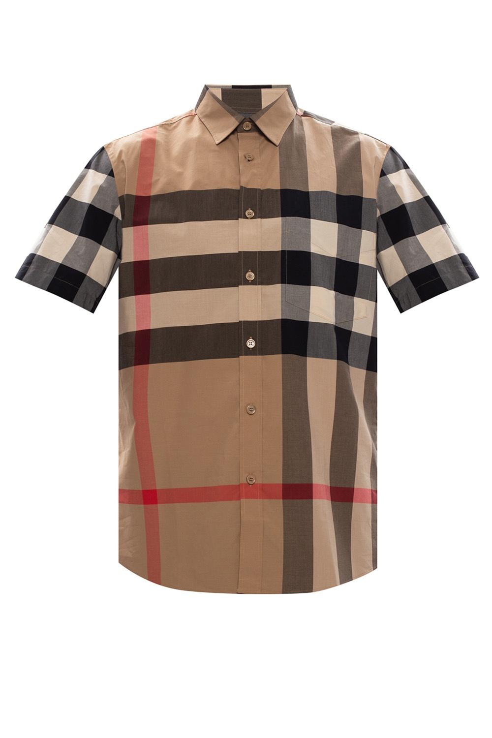 burberry pattern collar t shirt