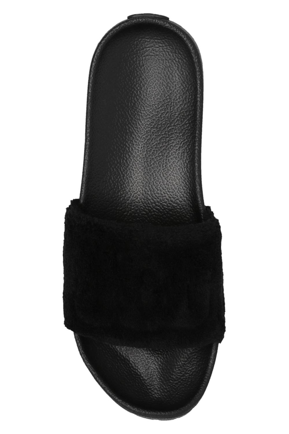 Ugg black fluffy sliders 2025