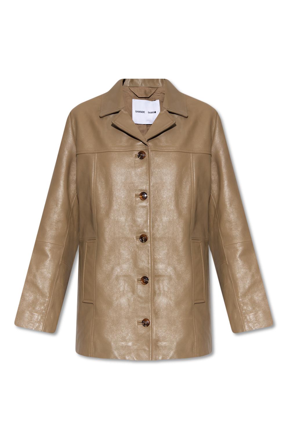 Samsøe & Samsøe 'jillian' Leather Jacket in Brown | Lyst