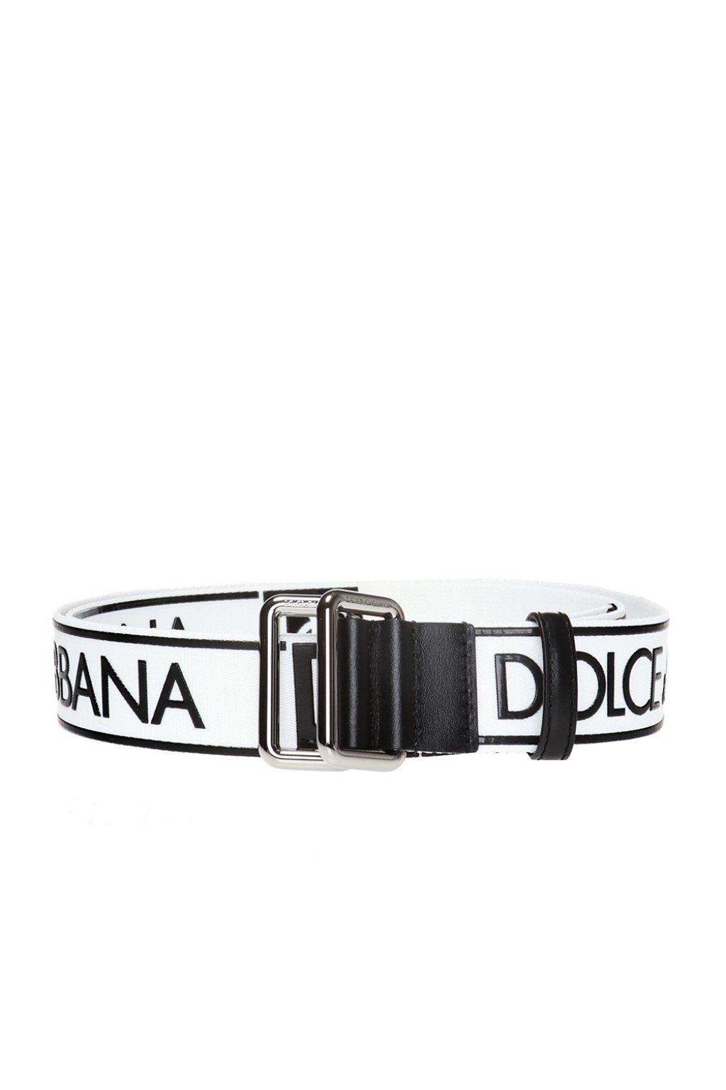 Dolce & Gabbana Leather Logoprinted Belt in White for Men Lyst