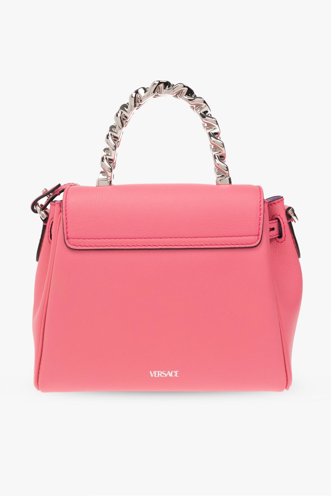 La Medusa Mini Leather Shoulder Bag in Pink - Versace