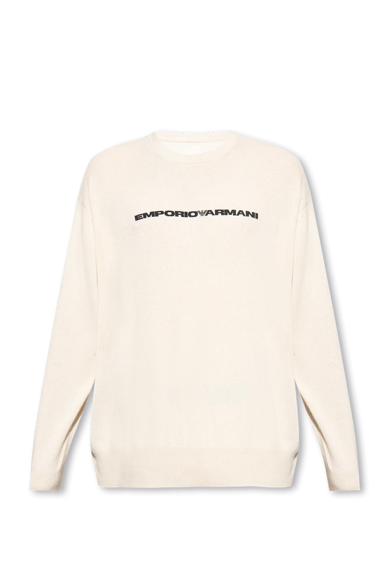 Emporio Armani Sweater With Logo in Natural for Men | Lyst
