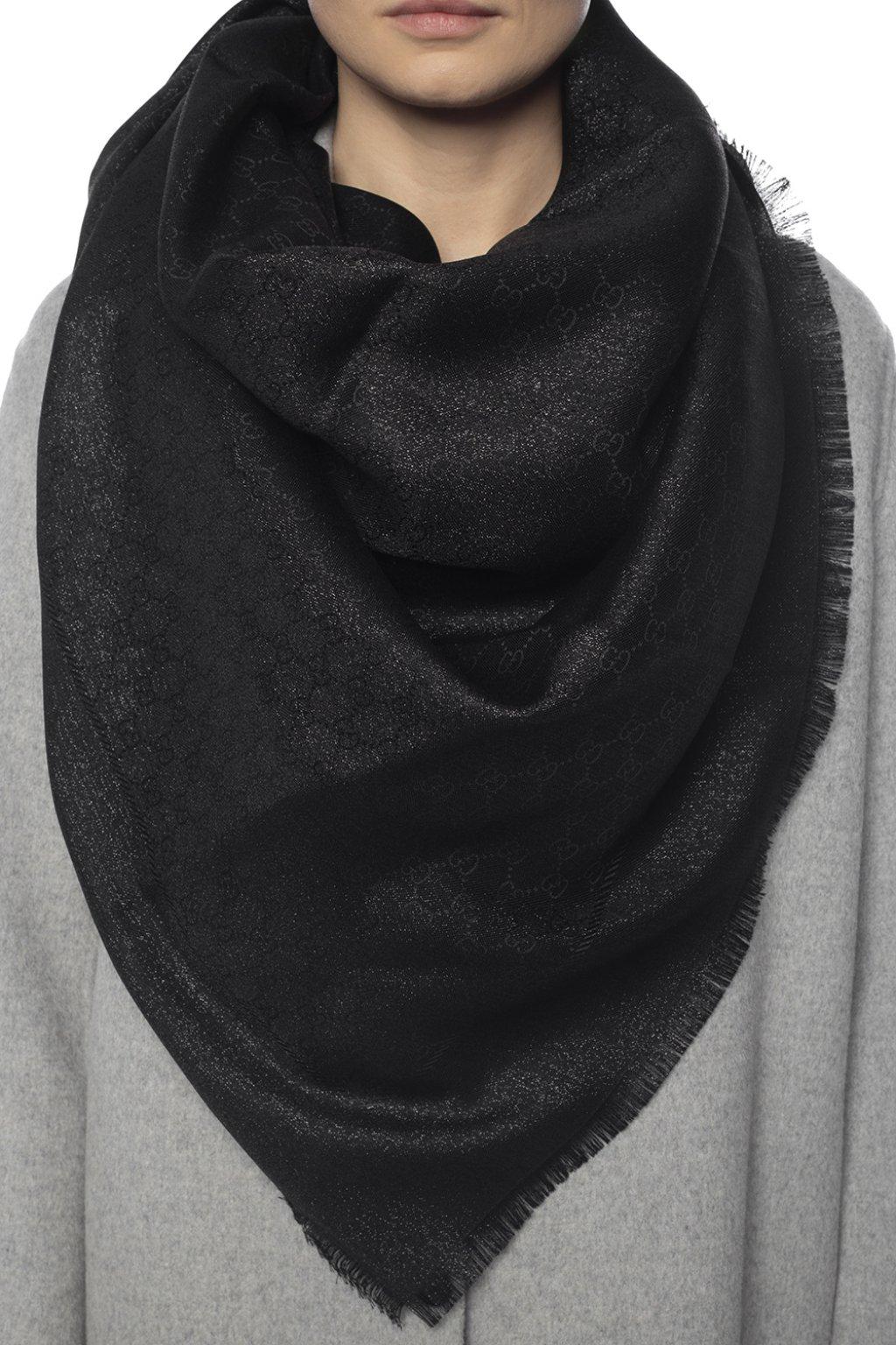 Gucci Embroidered Scarf in Black Lyst