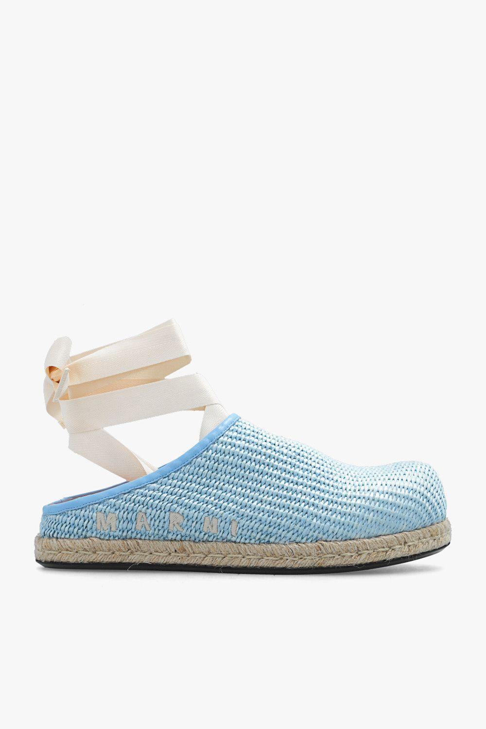 Marni 'fussbett' Slides With Ankle Tie in Blue Lyst