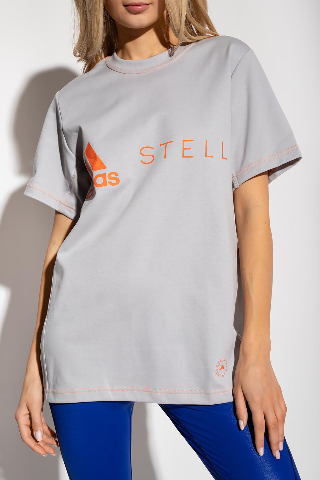 adidas By Stella McCartney Training T-shirt With Logo in Gray | Lyst