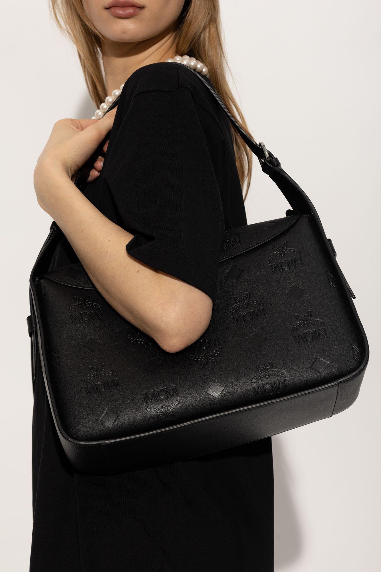 MCM 'aren Large' Shoulder Bag in Black