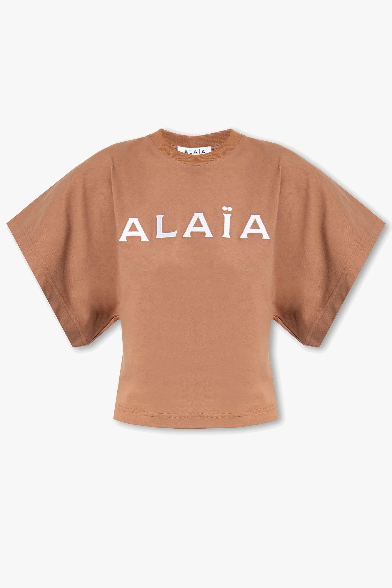Alaïa T-shirt With Logo in White | Lyst