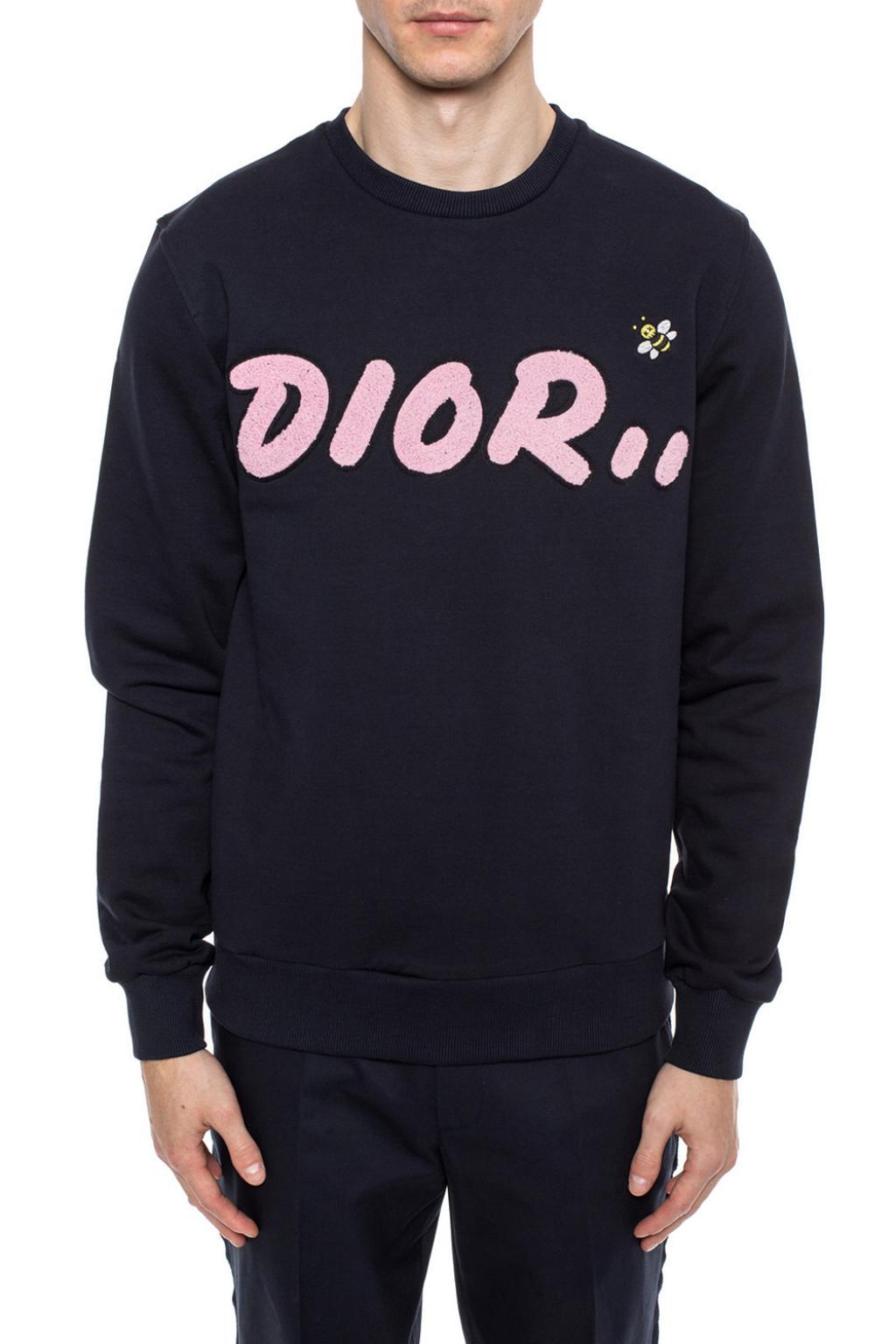 Dior X Kaws Logo Black Pink Sweatshirt | vlr.eng.br