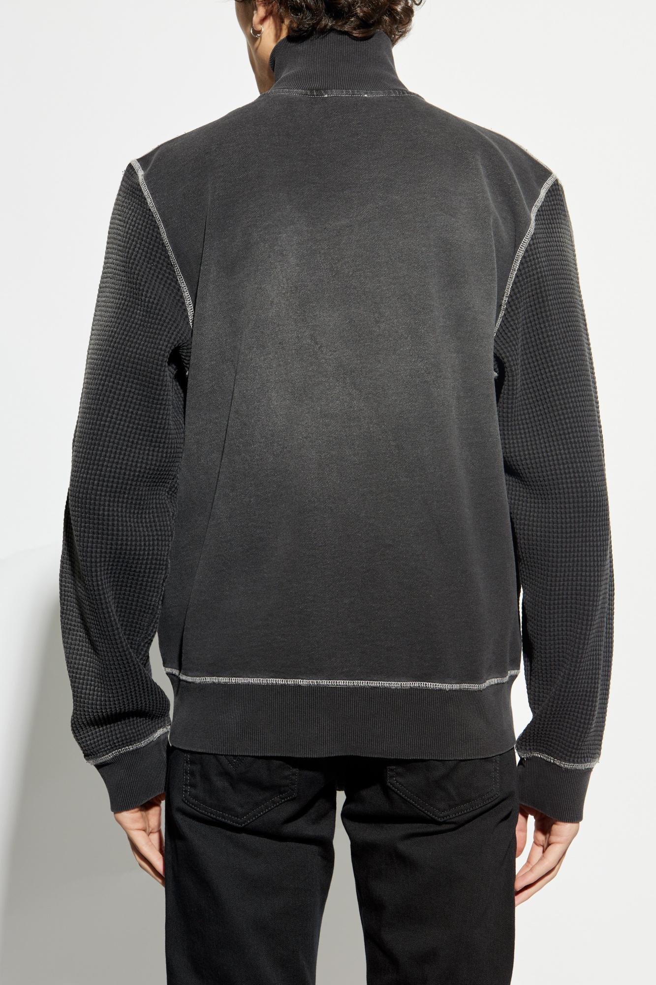 【DIESEL】 S-Wafy-Zip フェードエフェクト スウェットシャツ DIESEL Sweatshirt S-Wafy-Zip in Black for Men | Lyst