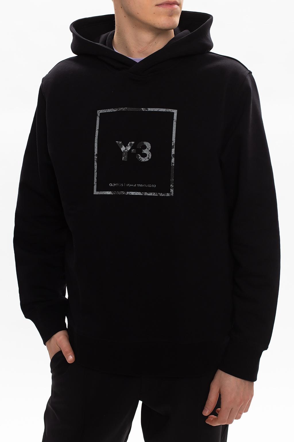 Y-3 Cotton Logo Hoodie in Black for Men - Lyst