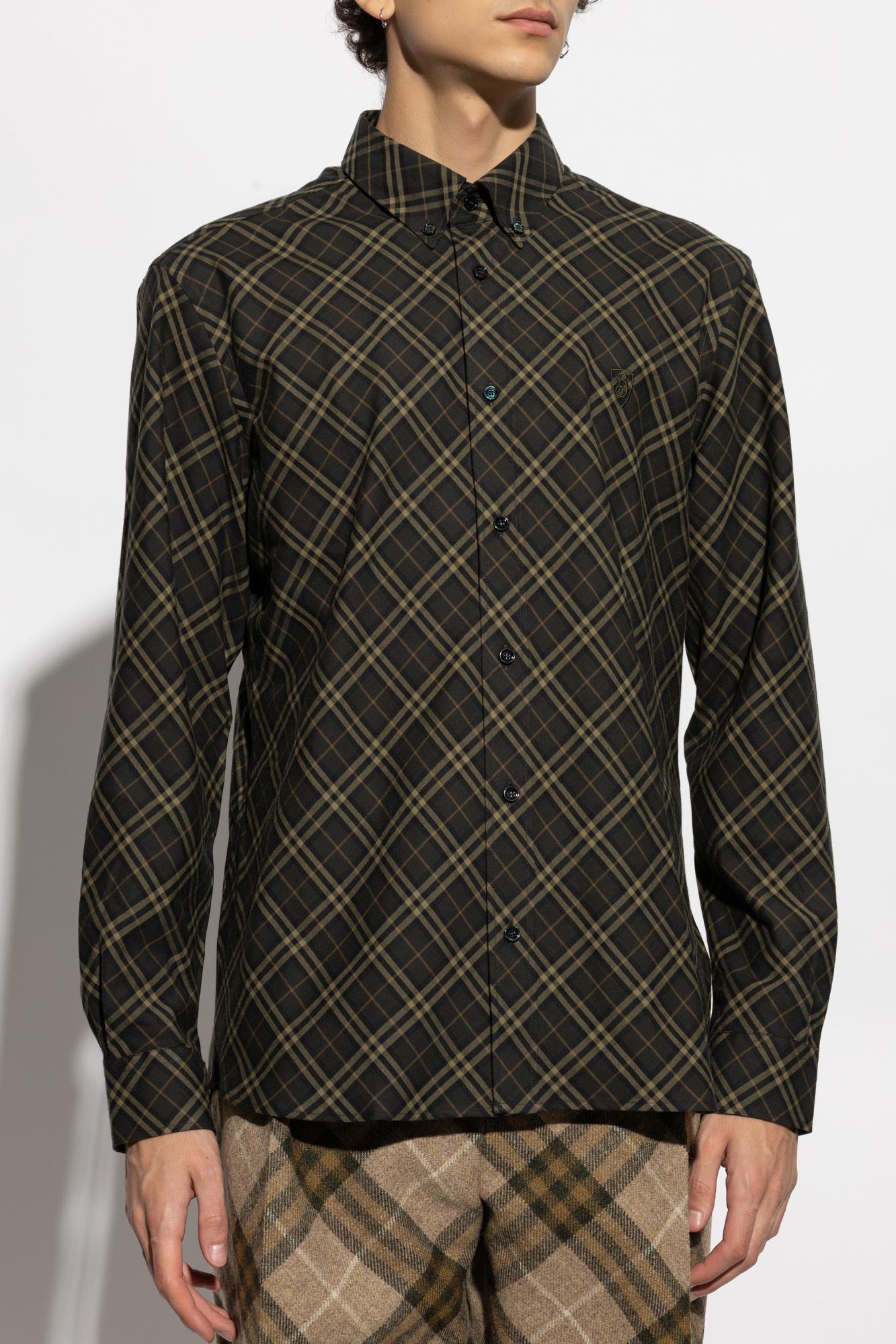 Vitkac Burberry Green Plaid Shirt Burberry Checkered Shirt In Black