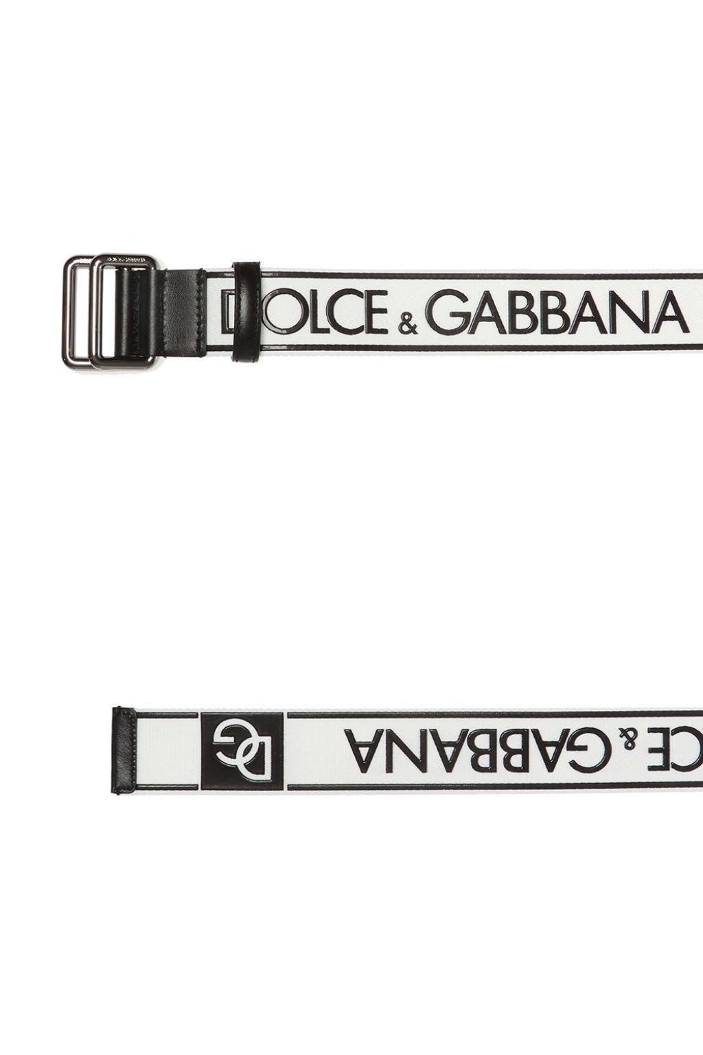 Dolce & Gabbana Leather Logo-printed Belt in White for Men - Lyst