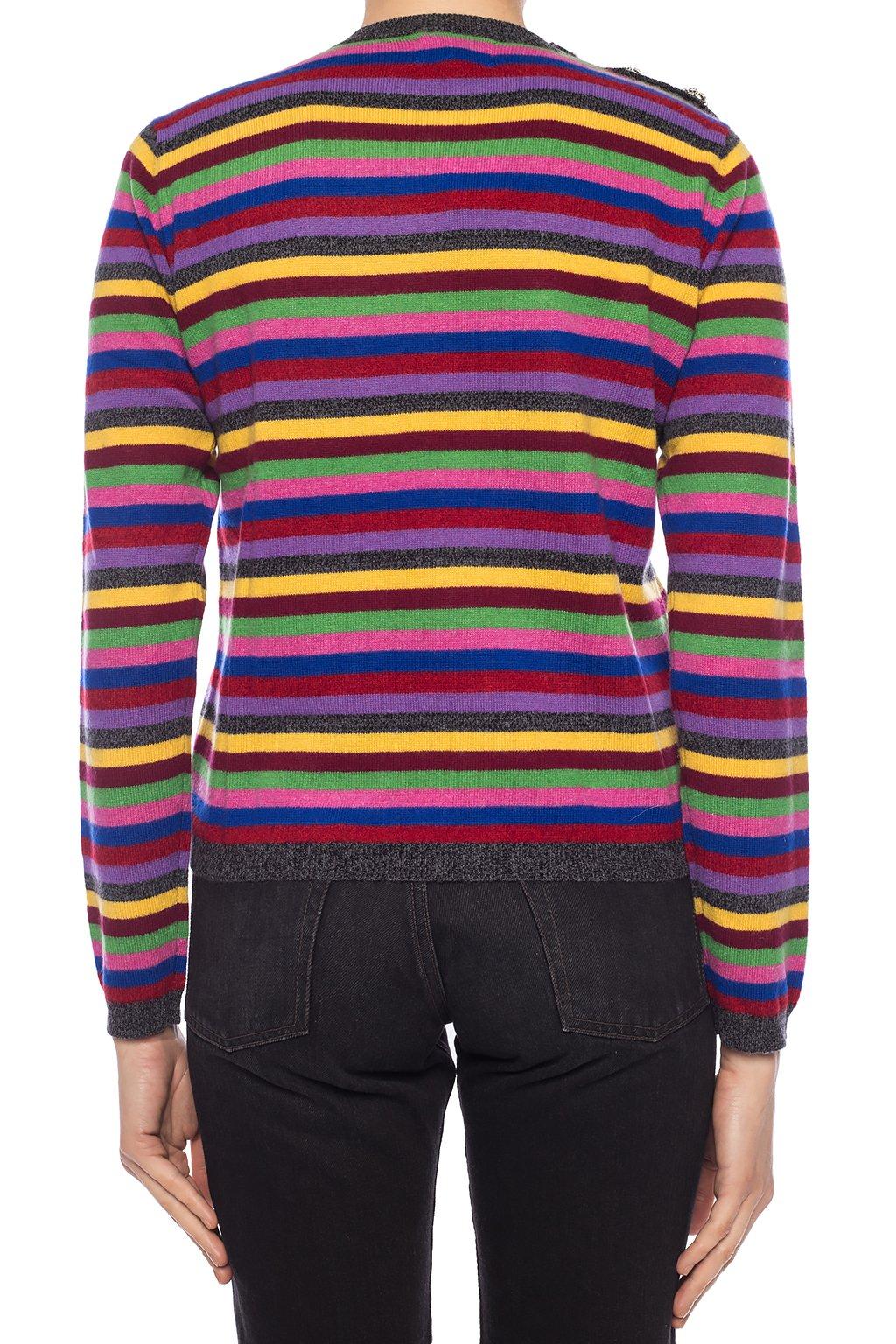 Ganni Cashmere Striped Sweater - Lyst