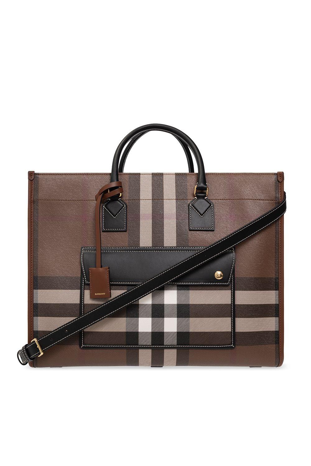 Burberry 'freya Medium' Shopper Bag in Brown | Lyst