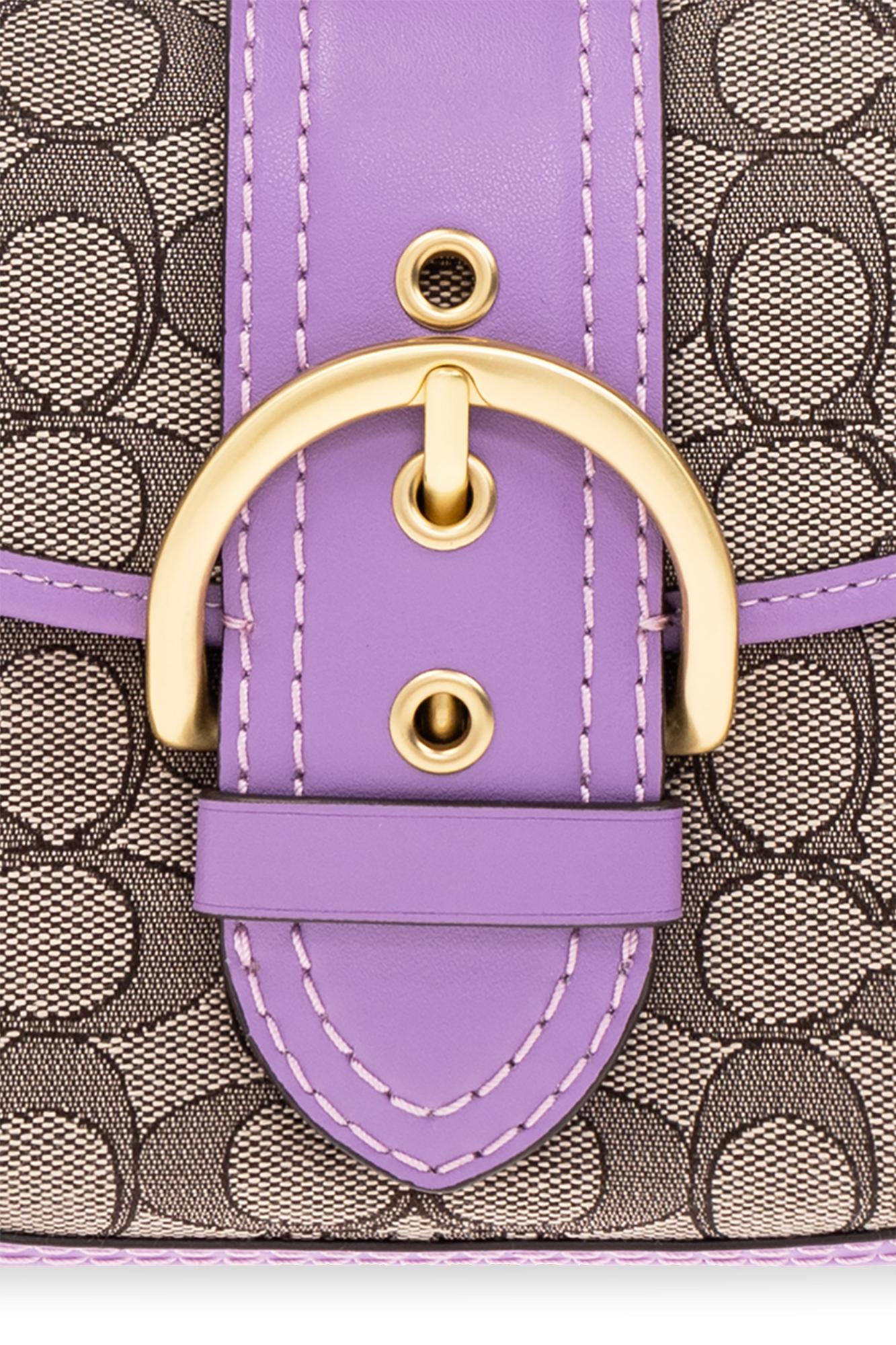 バッグ Coach Soho signature Shoulder Bag Purple Coach Soho Signature Logo-Jacquard Bag