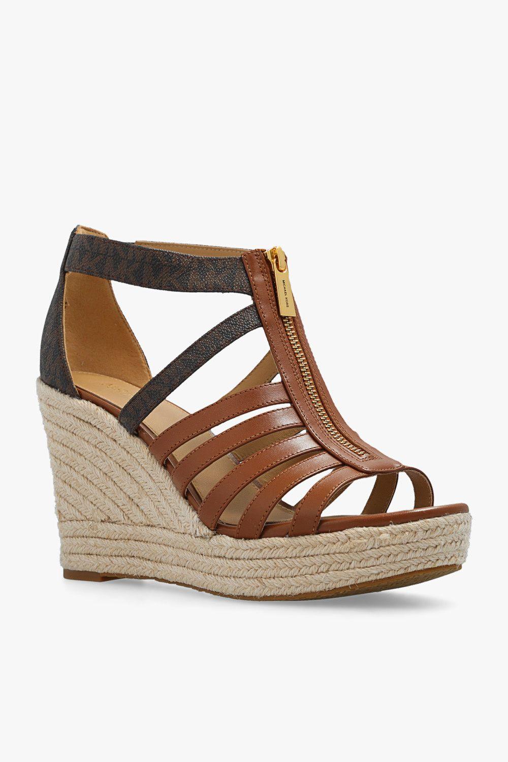 MICHAEL Michael Kors 'bradley' Wedge Sandals in Brown Lyst