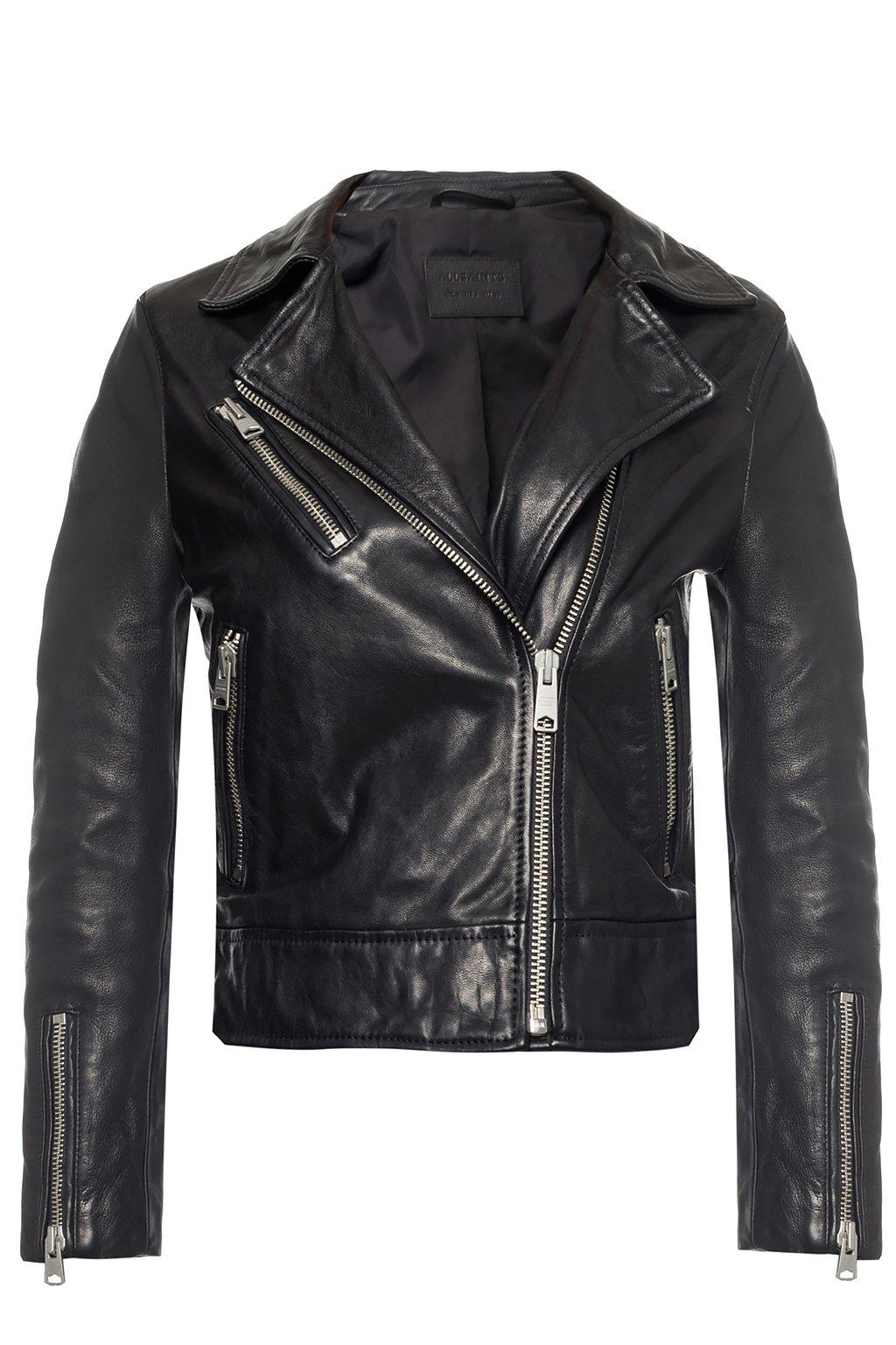 AllSaints 'fia' Leather Jacket in Black - Lyst