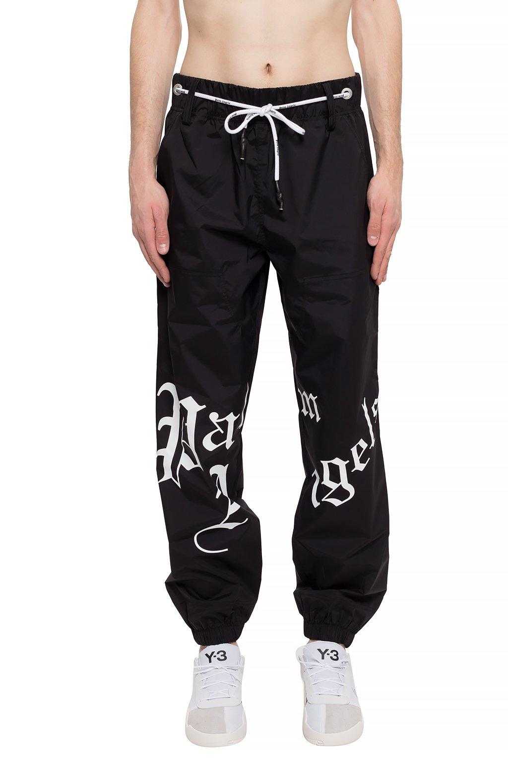 Palm Angels Rubber Sweatpants With Logo Black for Men - Lyst