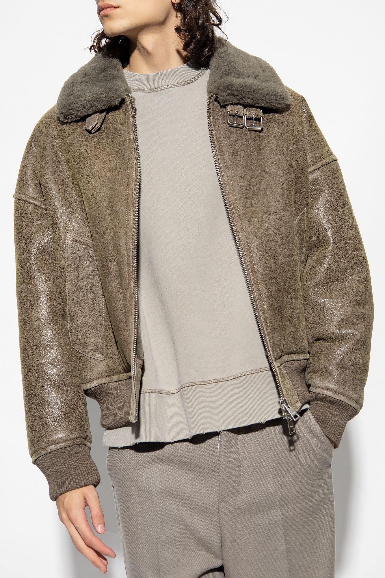 Ami Paris Shearling Coat in Natural for Men | Lyst