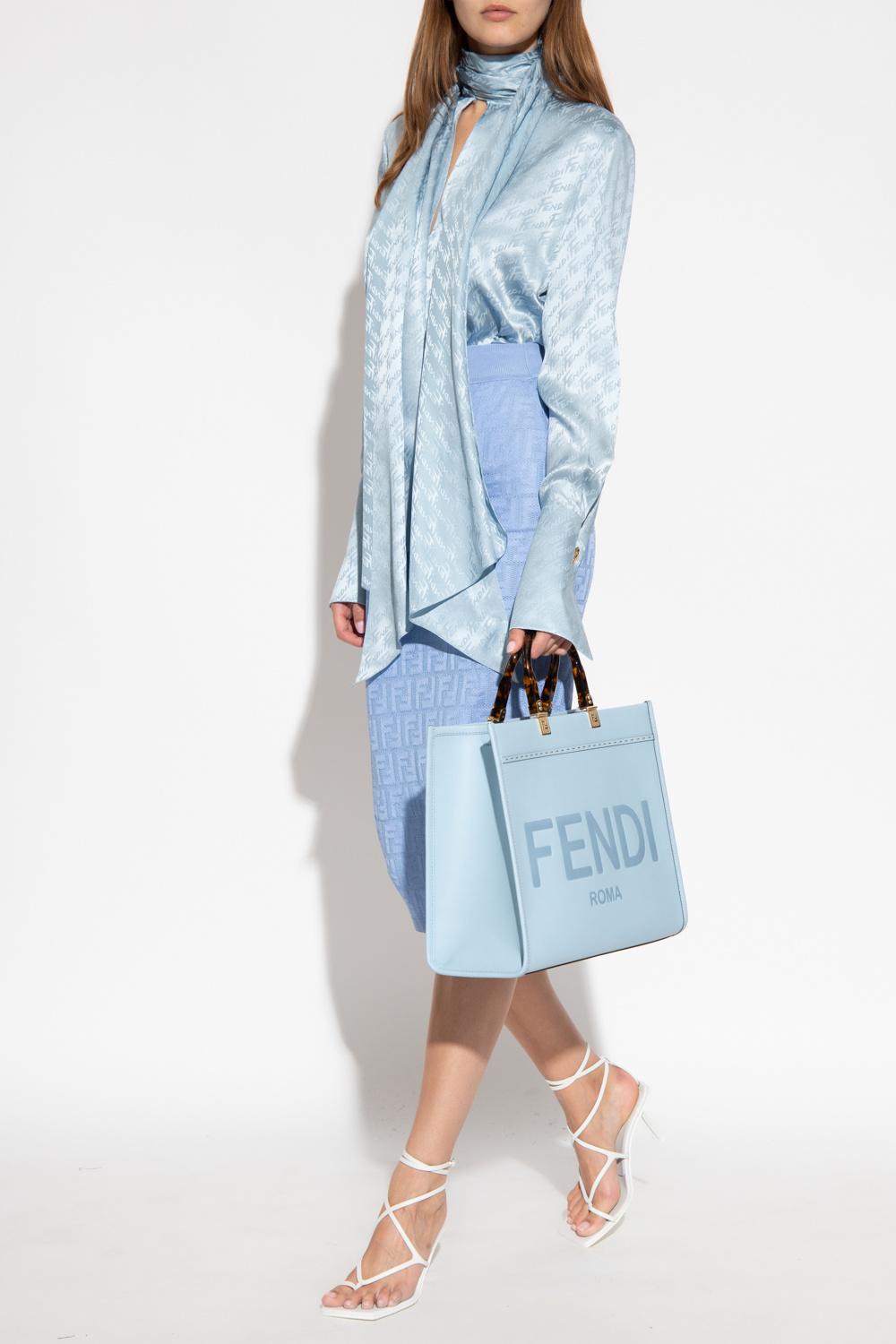 Fendi Silk Top in Light Blue (Blue) | Lyst