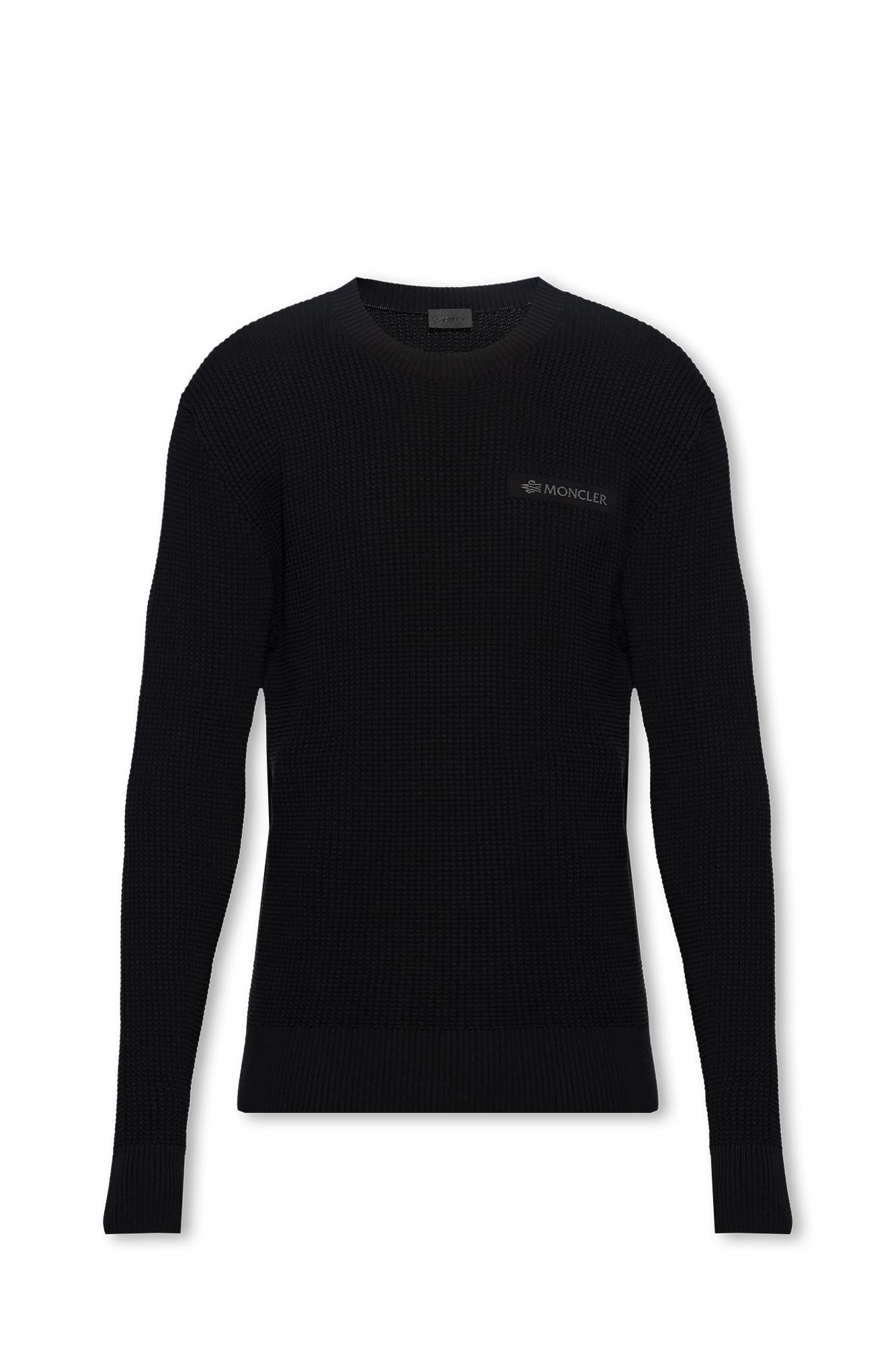 Moncler Cotton Sweater With Logo in Black for Men | Lyst