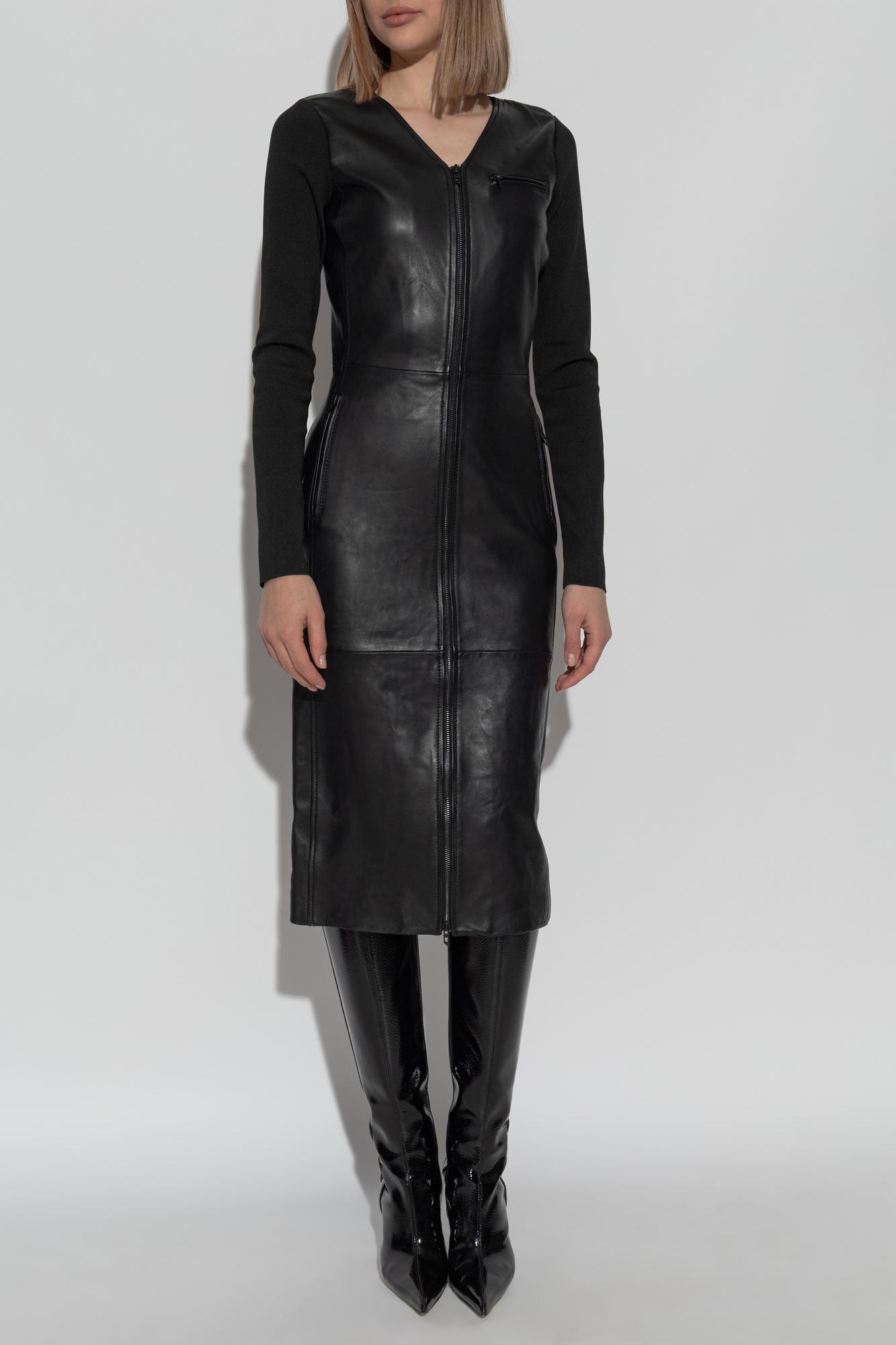 diesel leather dress Diesel L-ILITH Womens Black Dresses