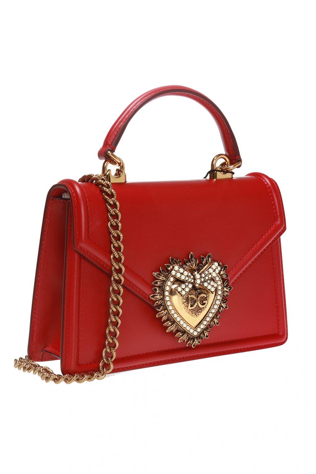 Dolce & Gabbana Leather Medium Devotion Bag in Red - Save 21% | Lyst