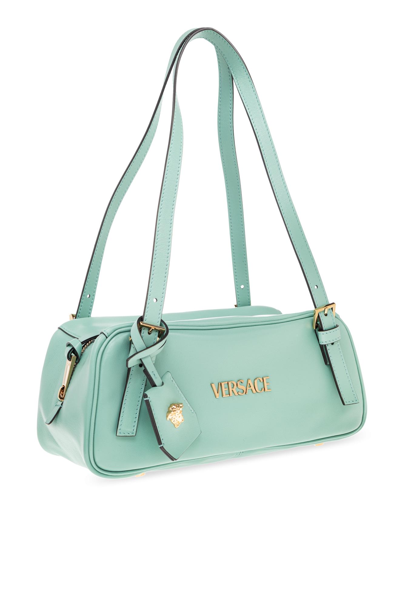 ショルダーバッグ・ポシェット VERSACE Shoulder Bags Women Leather Green/Lime Versace Jeans Couture Faux Saffiano Leather Cross-Body Bag