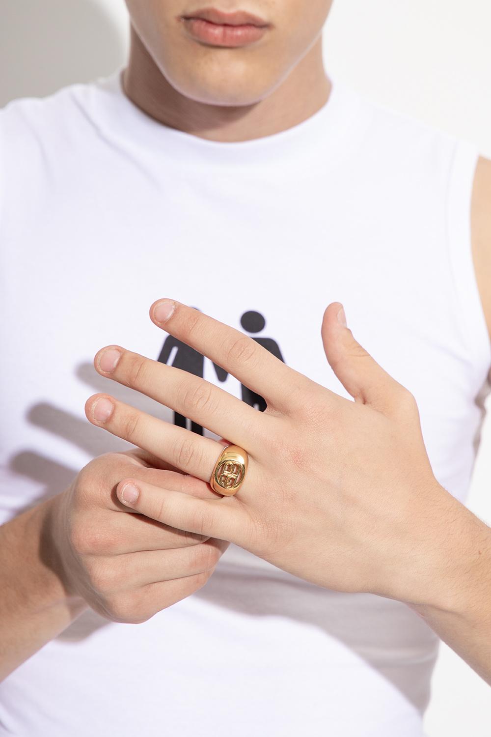 Balenciaga Ring With Logo in Gold (Metallic) | Lyst