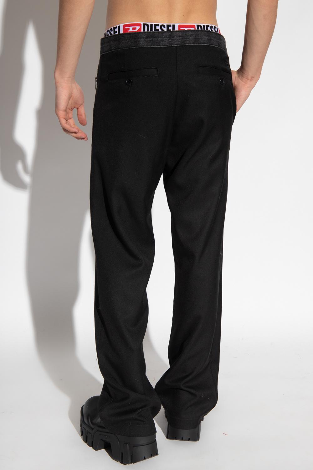 DIESEL 'p-gold' Trousers in Black for Men | Lyst