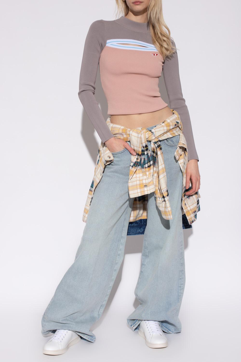 Diesel 1978 Wide-legged Jeans Womens Light Blue