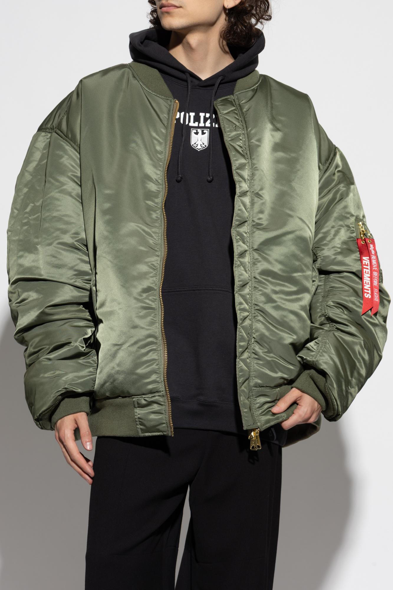 Jackets Hypebeast Vetements Green Bomber Jacket Vetements Hooded