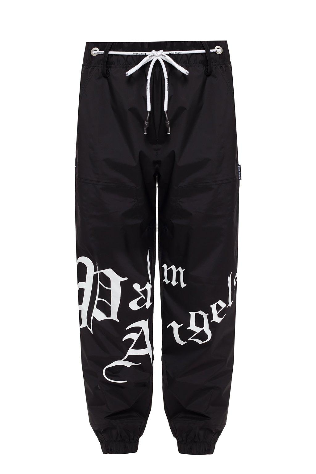 Palm Angels Rubber Sweatpants With Logo Black for Men - Lyst