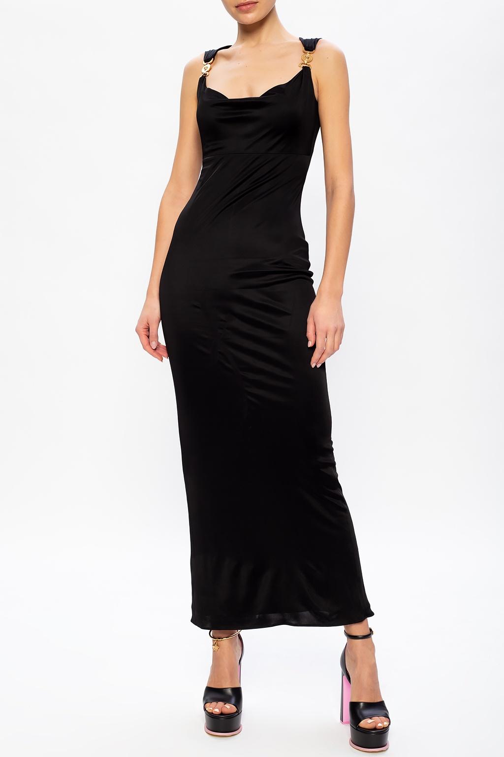 Versace Dress With Logo in Black | Lyst