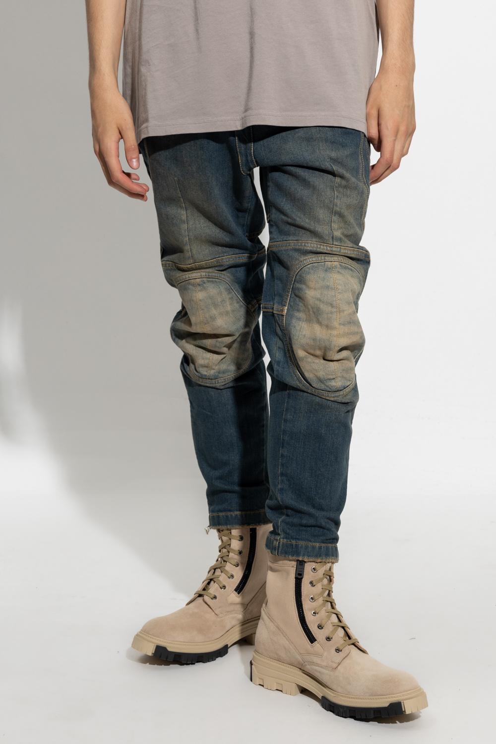 navy blue balmain jeans