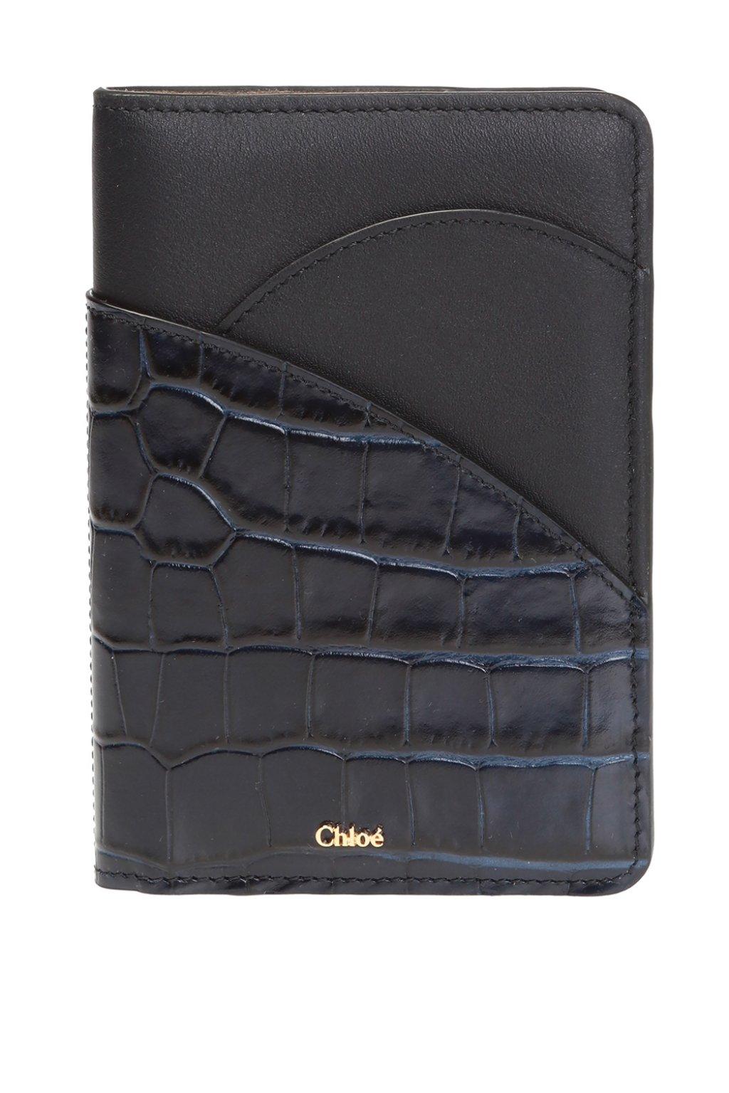 Chloé Passport Holder With Logo Navy Blue | Lyst