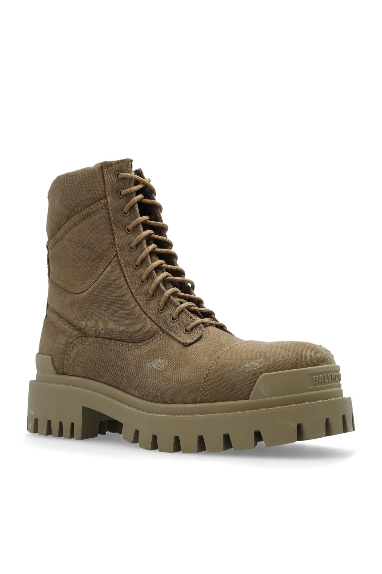Balenciaga strike Combat Boots in Brown for Men Lyst Canada