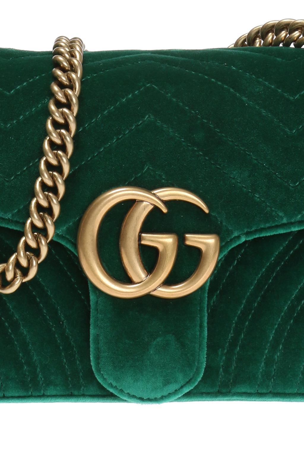 gucci bolsa green velvet