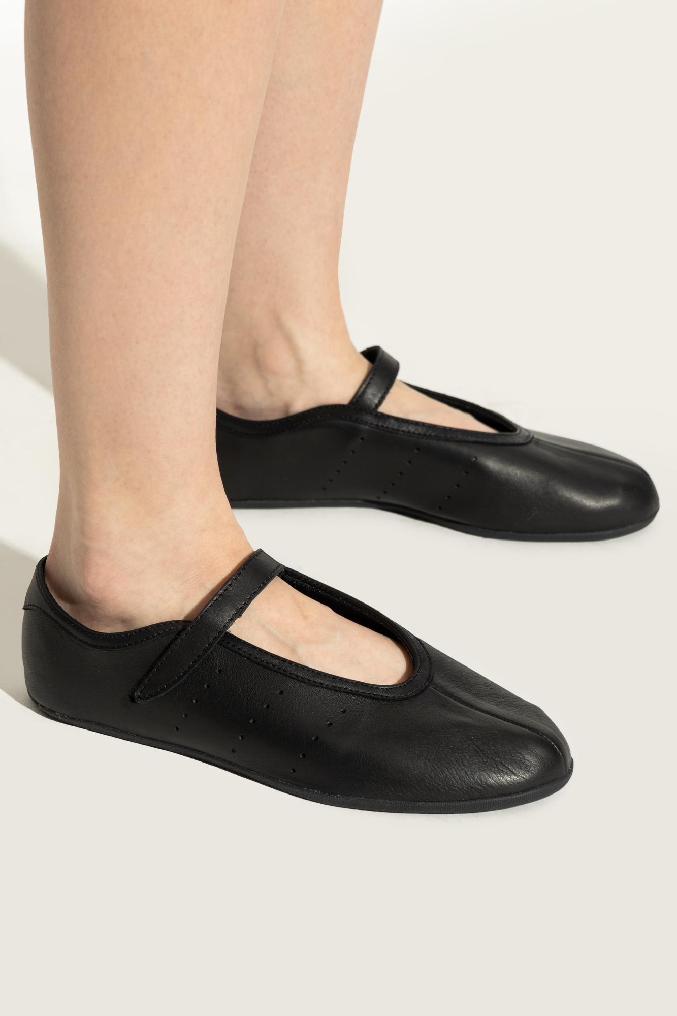 adidas Originals Leather Ballet Flats 'Stan Smith Lo' in Black