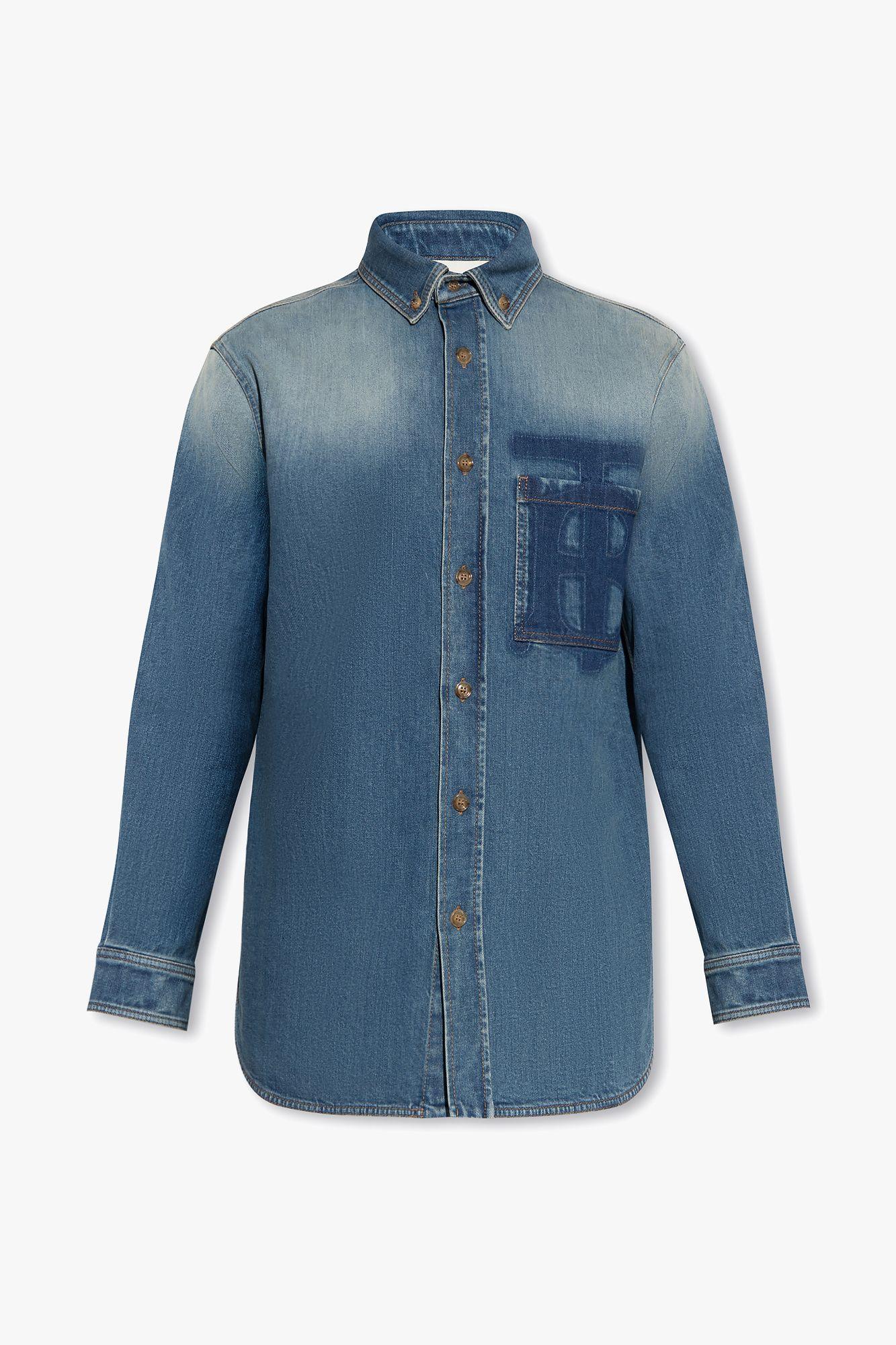 Burberry denim shirt deals